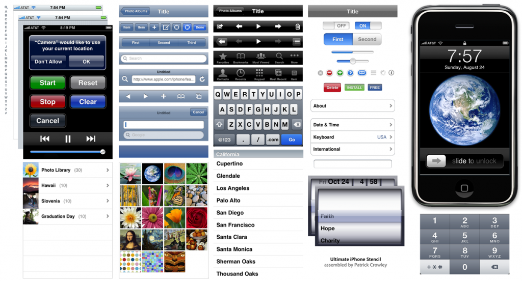 Iphone 1 Gui iPhone GUI Entwurf Schablone Stencil | Alexander Jäger